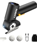 Heavy Duty Electric Cardboard Cutter With Tungsten Steel Blades, 4000Mah Battery And High Torque Brushless Motor shown with accessories.