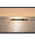 Sunset Rowing Team Canvas Print With Ocean Silhouette Minimalist Wall Art For Living Room And Office Dope Multiple Size Options Framed Poster In Black 24x36 Trendy Home Decor For Modern Spaces