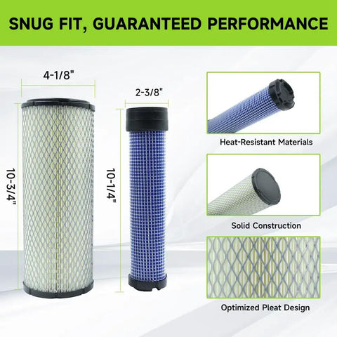 Beefed Up Heavy Duty Air Filter Kit For Lawn Mowers And Garden Tractors M131802 And M131803 Fits Kawasaki John Deere Kohler Exmark Scag