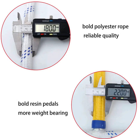 Measurements of polyester rope and resin pedals for 16 Foot Fire Escape Rope Ladder For 2 To 3 Story Homes Emergency Escape