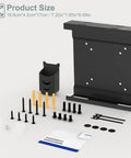 Straight Up Sturdy Wall And Underdesk Mount For Micro PC With Vesa Compatible Mini PC Bracket Including A Nifty Pen Holder And No Sweat Cable Management For Optiplex installation kit components layout including bracket, screws, and instructions.