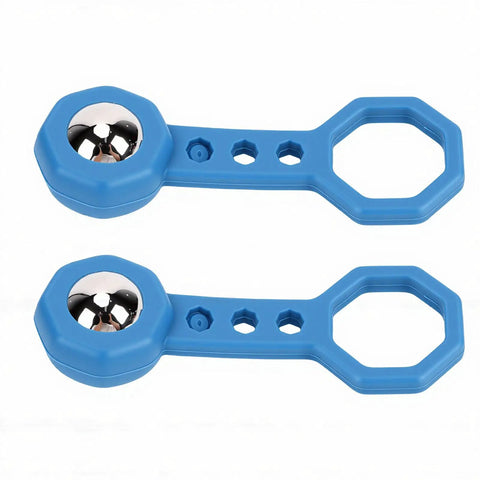 Eujgoov Magnetic Stud Finder 2 Pack, Handheld Wall Detector for Metal, blue design with chrome ball and hex holes.