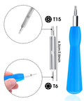 Fast Wall Charger And Replacement Ring Doorbell Screwdriver Kit With Orange Charging Cable And Blue Screws, blue handle, T6 T15 tips
