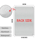 Heavy Duty Aluminum First Aid Sign 8x12 Inch Weatherproof And Rust Resistant Pre Drilled For Easy Mounting back view