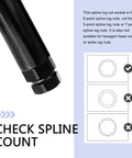 Diagram explaining 6 Spline Lug Nut Socket Anti Theft Wheel Lock Wrench For 21 And 22 mm Hex Sockets compatibility with spline patterns.