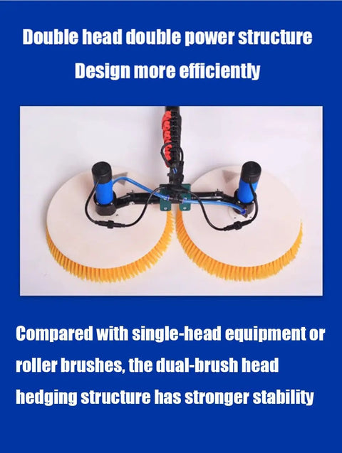 Get Your Solar Panels Sparkling Clean With This Long Reach Telescopic Brush Featuring Soft Bristles That Safely Shine Up To 7.5 Meters And Perfectly Handle Roofs Or Windows Without Scraping The Glass, double-head brush
