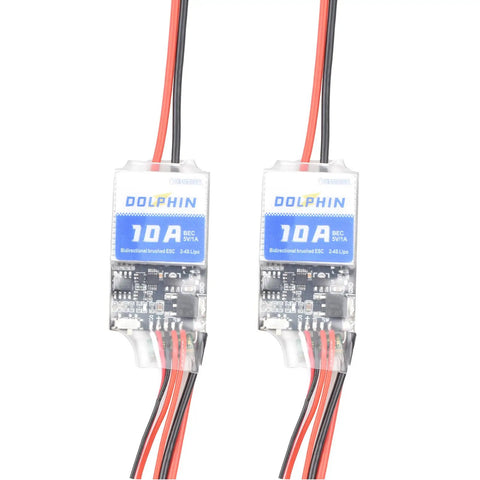 Two 10A Brushed RC ESCs With Bidirectional Control For Dope Boats, Tanks And Cars, Compatible With 130 And 180 Brushed Motors
