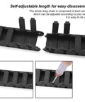 Heavy Duty Semi Enclosed Drag Chain Cable Carrier for CNC Machines, black plastic, inner side openable, adjustable length