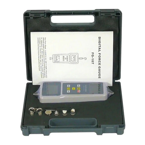 Push Pull Tension Meter With Digital Display No Guesswork Multi Unit Readout N Kg Lb G Peak Hold Auto Power Off Battery Or 6V DC Power White Finish Essential Tool For Precision Force Testing And Compression Trials in case with accessories