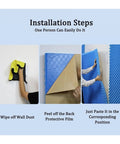 Installation steps for Top Notch Soundproofing Foam Panels With Strong Self Adhesive Backing for Home Studio Walls.