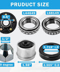 Trailer idler hub kit, 2-pack from RigsNParts, 4.5-in bolt pattern with bearings and seal components.