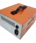 Yokoma Pneumatic Foot Sealer Shrink Bag Corner Cutter With Precision 45 Degree Angle Trim rear view showing power settings and handle.