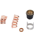Durable Keenso Plasma Cutting Torch Consumables Set For Ipt45 With Brass Tips includes 5 copper nozzles and components for plasma cutting.