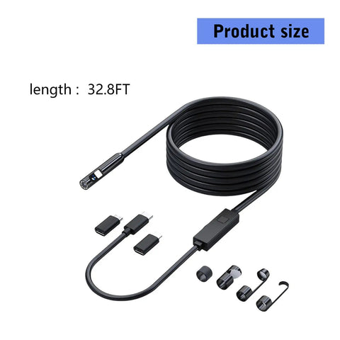 32.8ft cable accessories for 7.9mm Industrial Borescope With LED Lights For Dark Areas Leak Detection And HVAC Duct Inspection