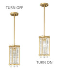 Dope Modern Gold Pendant Lights for Kitchen Island and Dining Room Crystal Chandelier Fixture with on-off feature