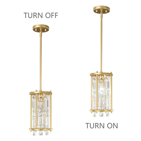 Dope Modern Gold Pendant Lights for Kitchen Island and Dining Room Crystal Chandelier Fixture with on-off feature