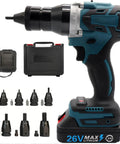 Top Tier Cordless Rivet Gun Tool With Industrial Grade Adjustable Speed Pull For Easy Rivnut Installation On Steel Aluminum And Stainless Steel In M3 To M12 Sizes Using A 2200mA Battery Pack, cordless rivet gun with M3-M12 nozzles, charger and battery