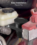 GM Hydraulic Clutch Reservoir Built From Black Billet Aluminum Ultra Stable Under Pressure Leak Proof And Vibration Resistant A Solid Upgrade For Plastic Clutch Systems mounted in engine bay