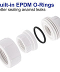 3/4 Inch PVC Pipe Union Fittings Set with Female Thread Couplings and EPDM O Ring Seal for indoor outdoor plumbing