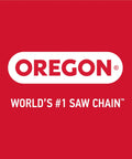 Oregon logo with text 'World's #1 Saw Chain' on a red background.
