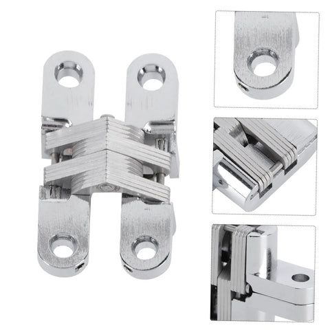 Secret Door Hinge For Doors And Cabinets Heavy Duty Invisible Hinge For Quiet Smooth Operation Vintage Style Butt Hinge For Folding Shutters And Tables Easy Install Durable Cabinet Hardware close-up of metallic hinge.
