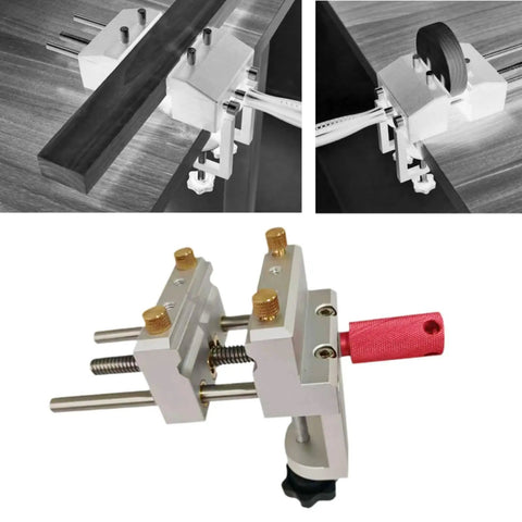 Small Bench Vise For Home Workshop 360 Degree Swivel Table Vise with double locking handles, metalworking clamp detail