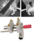 Compact Bench Vise For Home Shop And Studio, Rock Solid Metalworking Clamp with base and handles shown in use on workbench