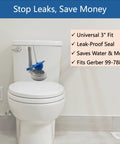 Universal 3 Inch Toilet Flapper Replacement That Stops Leaks And Saves Water, Soft PVC Seal For A Tight, Long-Lasting Fit, Compatible With Gerber 99-788 And Most 3 Inch Flush Valves, Keeps Your Water Bill In Check, blue flapper on toilet tank