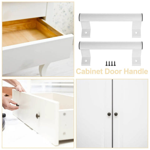 Aluminum Alloy Sliding Barn Door Handles With Comfortable Grip Grab And Go for homes, white drawer open with clean design, hardware detail