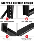 Heavy Duty Steel Truck Toolbox Bracket Kit 18 By 18 Inches with welded structural mounts and black powder coating