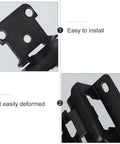 Close-up of Brushed Nickel Self Closing Semi Wrap Cabinet Hinges, 1/2 Inch Overlay, shown in black, highlighting durability and ease of installation.