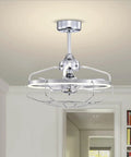 HomeStock Modern 10-Light Ceiling Fan with Frosted Glass Shades and Remote Control, Finish in a stylish room setting.
