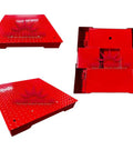 Rugged 24X24 Industrial Floor Scale Pulling 5000 Lb Loads, Matched With A Sharp Digital Stainless Display For Warehouse Package Shipping, Red Platform