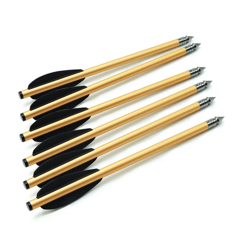 Set of 6 Aluminum Crossbow Bolts 6.3 Inch Arrows With Nickel Plated Steel Tips For 50 To 80 Lbs Crossbows Pro Grade Build Great For Target Practice And Hunting 160mm Shafts 0.24 Inch Diameter 6 Or 12 Pack