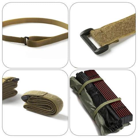 Heavy Duty Green Polyester Tie Down Straps For Car Roof And Camping Gear Lock Your Gear Down Tight With No Sweat Four Pack adjustable strap with quick release buckle