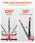 6T Auto Body Frame Puller Straightener with adjustable angles demonstrating 120° swing and 35° tilt for efficient vehicle repair