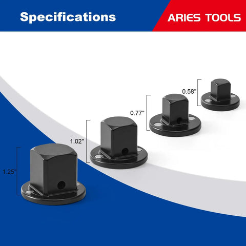 Low Profile Socket Adapters Set For Impact Wrenches And Electric Ratchets, Converts 3/8 To 1/2, 1/4 To 3/8, 3/4 To 1, 1/2 To 3/4 Inch