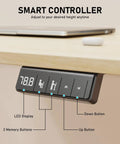 Slick 32 Inch Electric Standing Desk Built Tough With Swivel Rolling Casters And No Sweat Height Switches remote height controller with LED display
