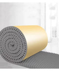Killer Acoustic Foam Sound Dampening Panels With Classic Egg Crate Shape 7cm Thick in rolled form, gray foam texture.