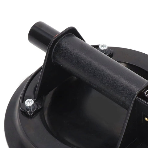 Heavy Duty 8 Inch Glass Suction Cup Lifter With Rubber Base Handles showing black rubber grip handle.