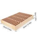 Deck Out Your Desk With This Slick Wooden Jewelry Organizer Multi Grid Ring Holder And Sassy Lipstick Tray Dual Purpose Cell Phone Stand Pretty Home Decor, wooden tray with multiple compartments, 24cm x 35cm.