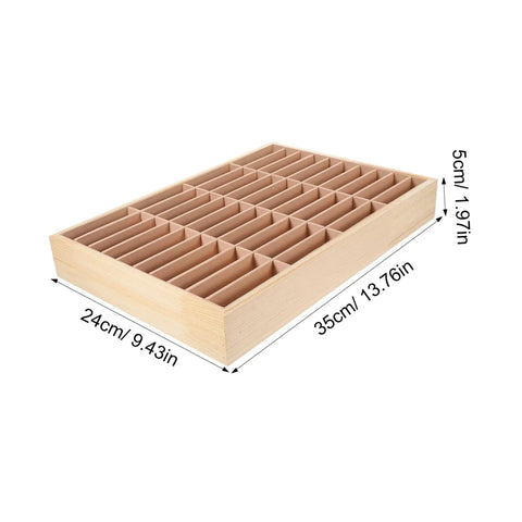 Deck Out Your Desk With This Slick Wooden Jewelry Organizer Multi Grid Ring Holder And Sassy Lipstick Tray Dual Purpose Cell Phone Stand Pretty Home Decor, wooden tray with multiple compartments, 24cm x 35cm.