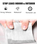 Hands holding 2 Pack Butyl Rubber Aluminum Foil Sealant Tape 5cm By 5m Weatherproof Waterproof Leak Repair For Roof Leaks, Pipe Cracks