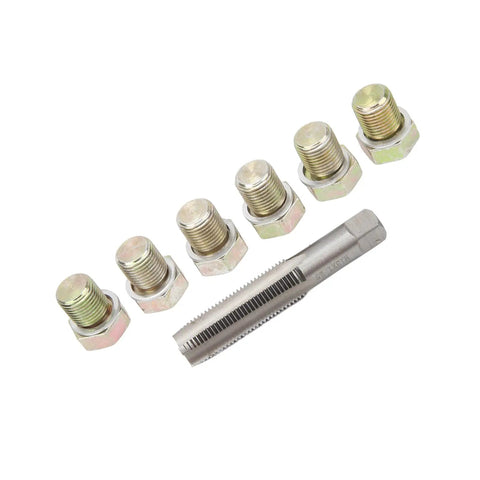 Fix Those Stripped Threads And Stop Oily Leaks With This Epic 13Pc Oil Drain Plug Repair Kit For M13 X 1.5mm Pan Screws Making Your Car Run Smooth Again Without Wasting Money On A Whole New Pan Or Calling The Mechanic. M13x1.5mm aluminum tap and plugs set