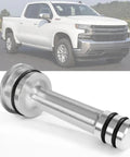 Thermostat Bypass Kit For 6L80 6L90 And 8L90 Transmissions With CNC Machined Parts And O Rings shown with a white pickup truck
