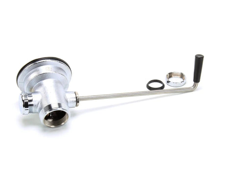 Three And A Half Inch Waste Drain Valve With Twist Handle For Kitchen Sink Stainless Steel Pro Grade Heavy Duty, side view