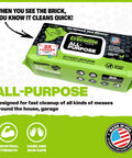 All-Purpose Cleaning Wipes - Extra Large 15x10 Plant-Based Disposable Cloths, 8 Pack, 640 Total, packaging image.
