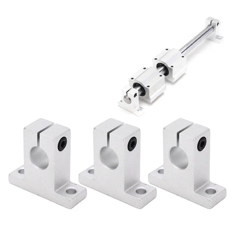 Top Quality 10 Pack Linear Motion Shaft Support Stops For SK12 Smooth Rail Systems Crafted From Heavy Duty Aluminum Alloy, set of 3 supports.