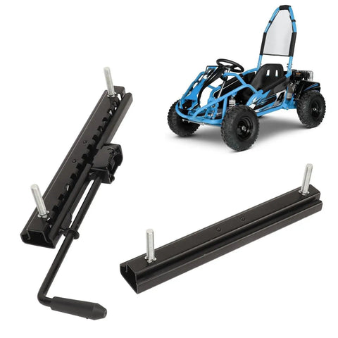 Adjustable Seat Slider Track Kit For Go Kart 240mm Heavy Duty Cold Rolled Steel with Go Kart in background