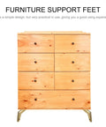 Wooden cabinet supported by heavy duty iron furniture support legs for sofa and TV cabinet with high load capacity sturdy metal bed feet.